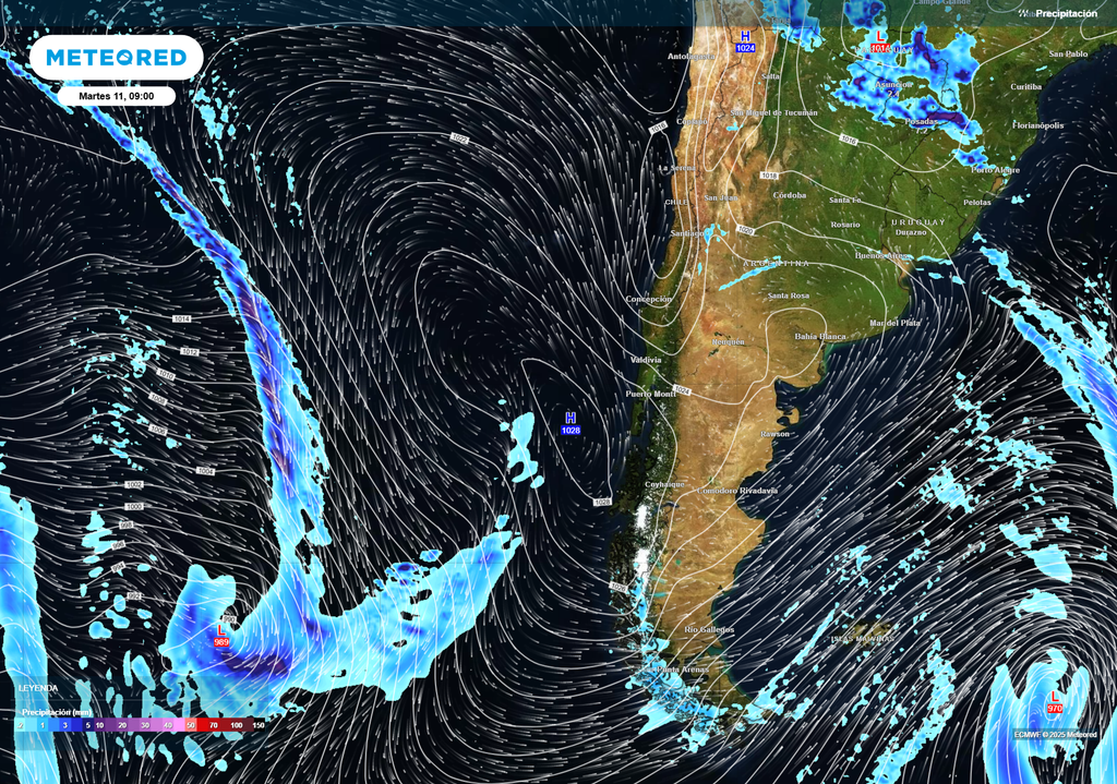 mapa de precipitación.