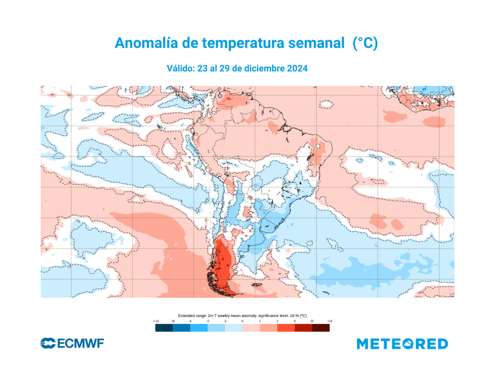 Mapa de temperatura de modelo ECMWF.