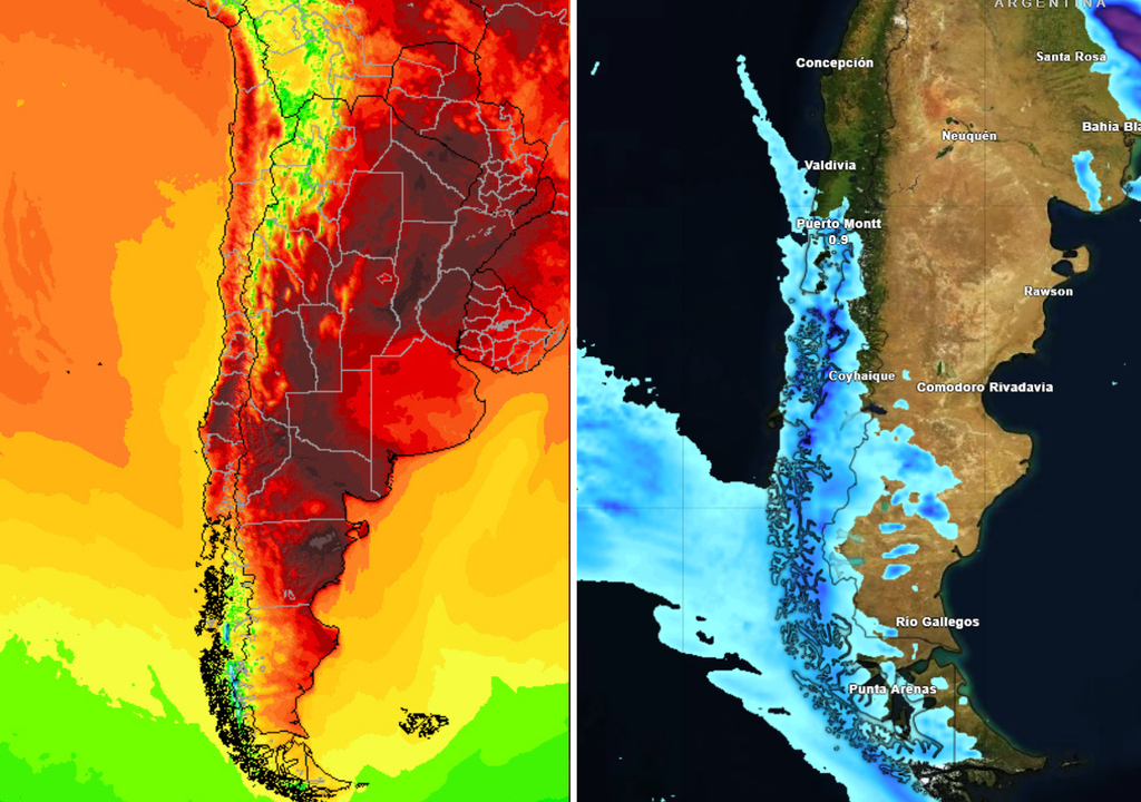 mapa de temperaturas y lluvias.