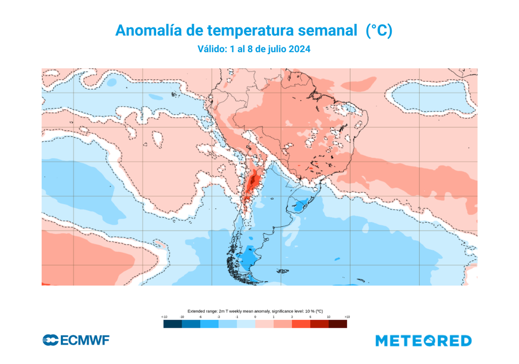 mapa de anomalías de temperatura.