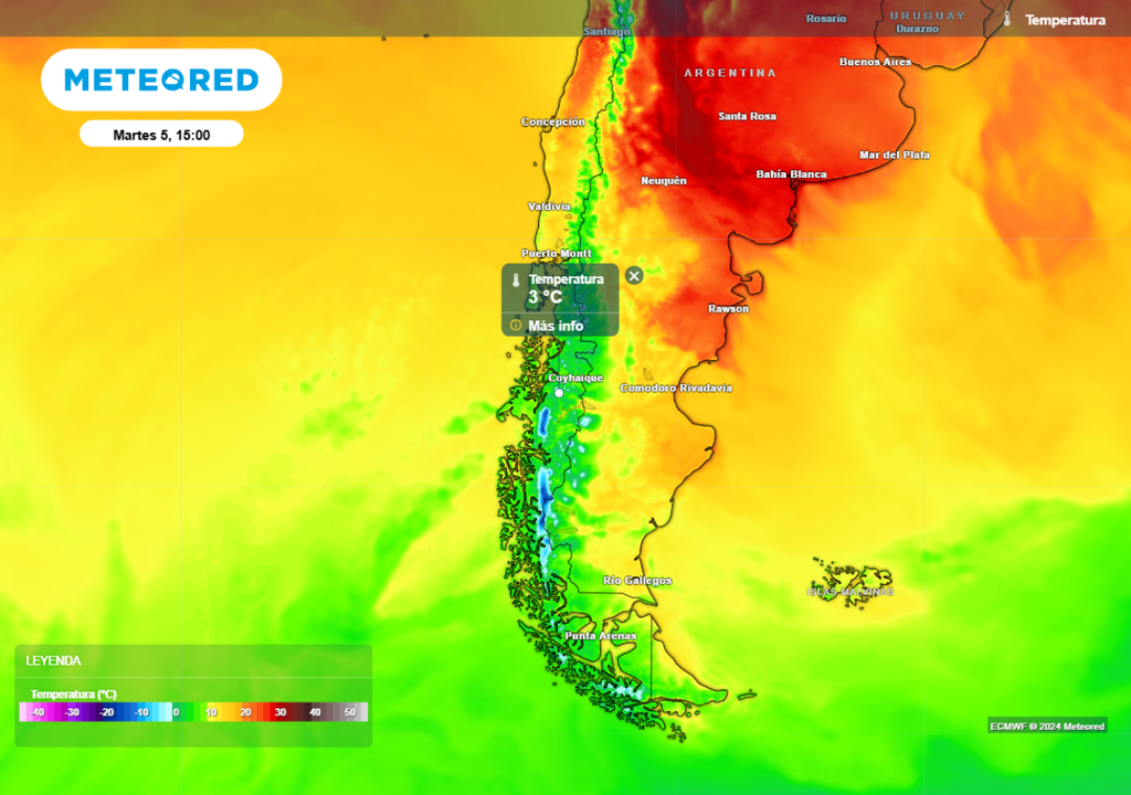 mapa de temperatura. mapa de temperatura.