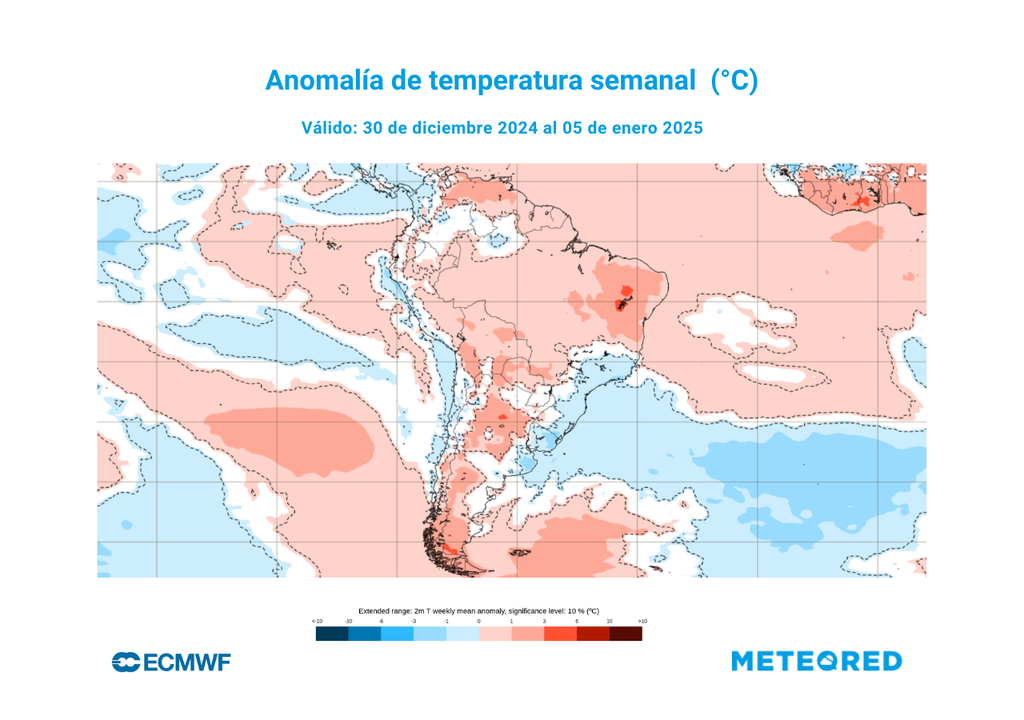 Mapa de anomalía semanal de temperatura. Mapa de anomalía semanal de temperatura.