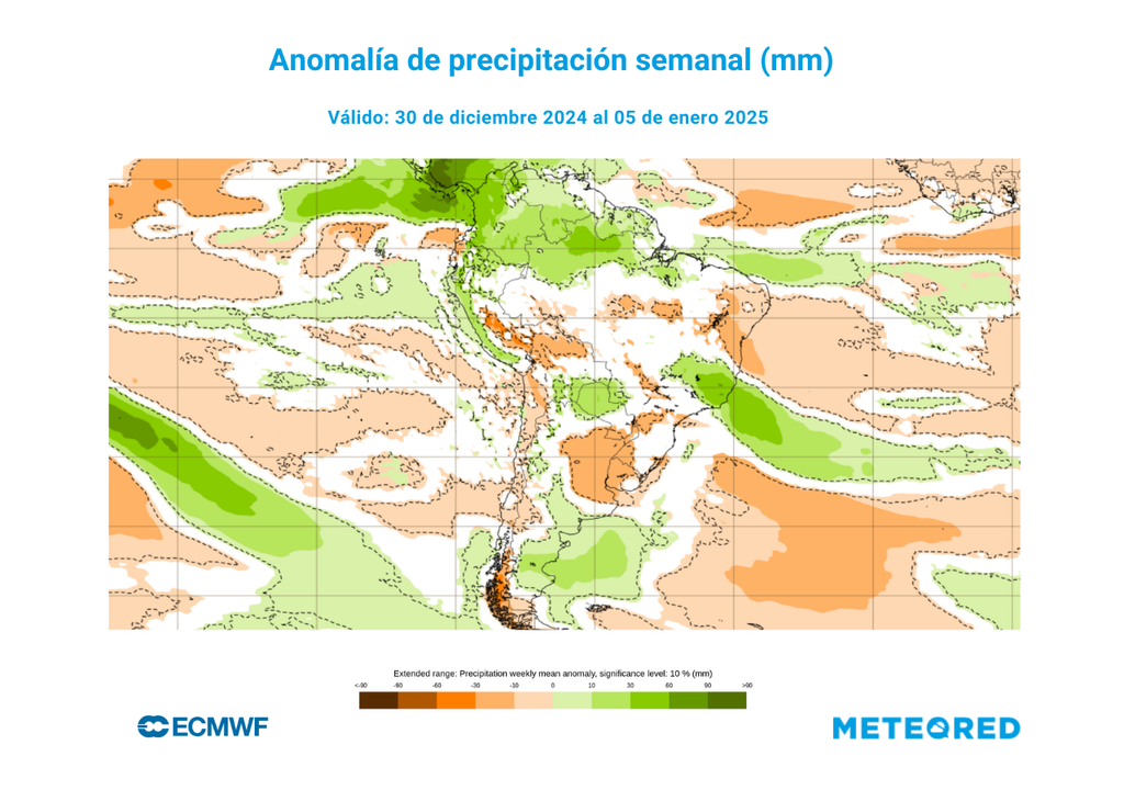 Mapa de anomalía de precipitaciones modelo ECMWF. Mapa de anomalía de precipitaciones modelo ECMWF.