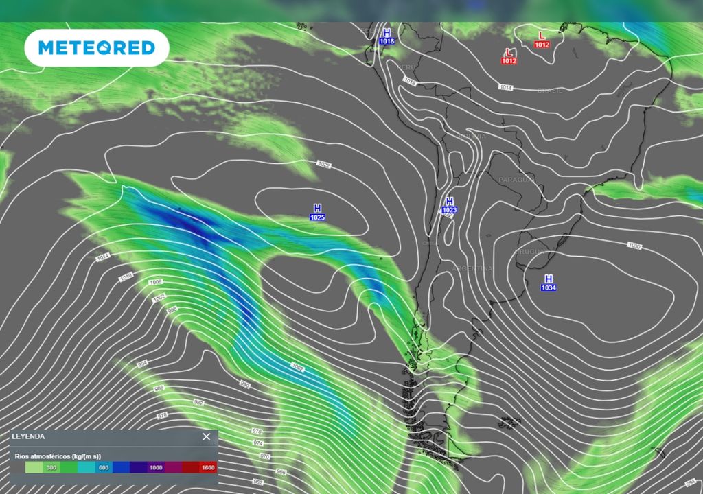 río atmosférico pronosticado por el modelo del ECMWF río atmosférico pronosticado por el modelo del ECMWF