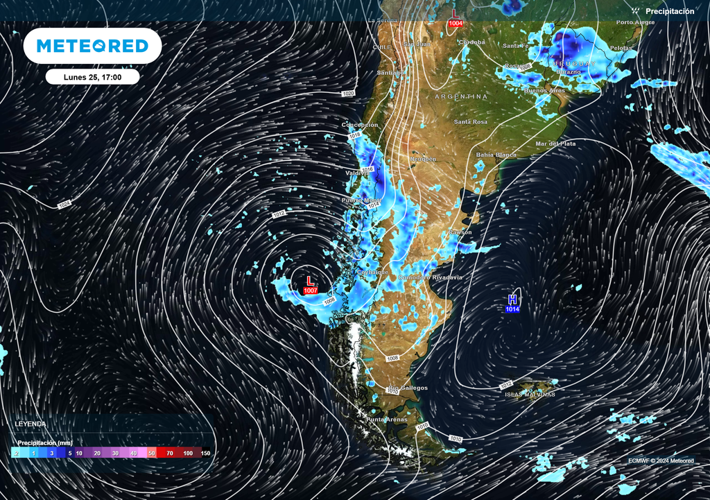 Mapa de precipitación.