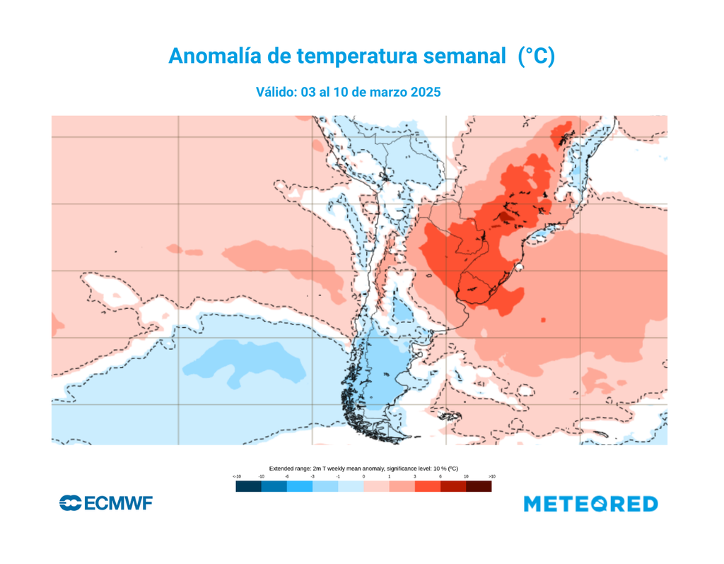 mapa de anomalía de temperatura.
