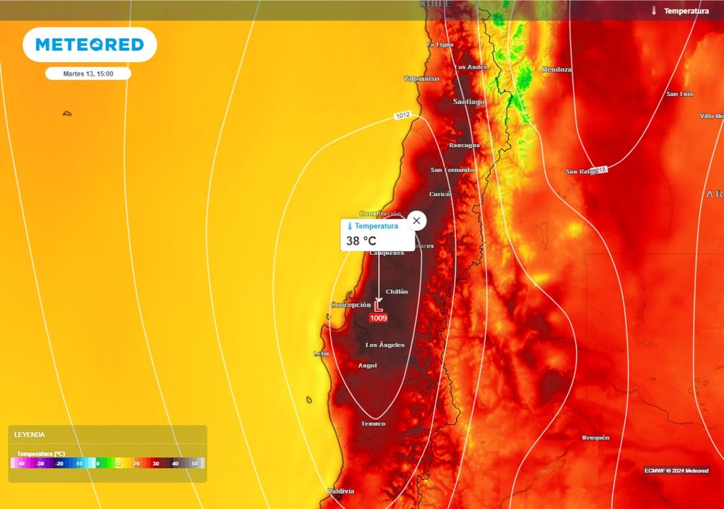 Temperaturas previstas por el modelo del ECMWF Temperaturas previstas por el modelo del ECMWF