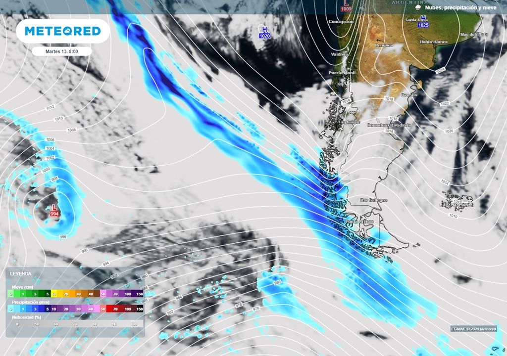 precipitaciones previstas por el modelo del ECMWF para el sur de Chile precipitaciones previstas por el modelo del ECMWF para el sur de Chile