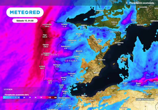 El tiempo en España durante la semana que viene: una borrasca atlántica dejará lluvias de más de 100 l/m2 en estas zonas