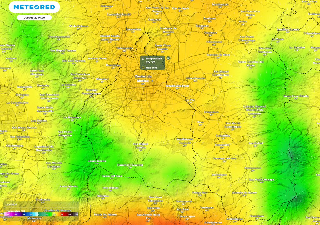 La temperatura máxima se mantendrá entre 24 y 26 °C en alcaldías como Venustiano Carranza, Gustavo Madera, Azcapotzalco y Cuauhtémoc.