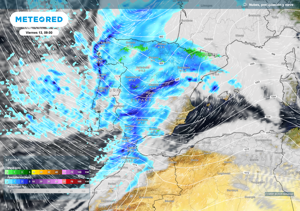 El paso de Oriana marcará la jornada de mañana viernes.