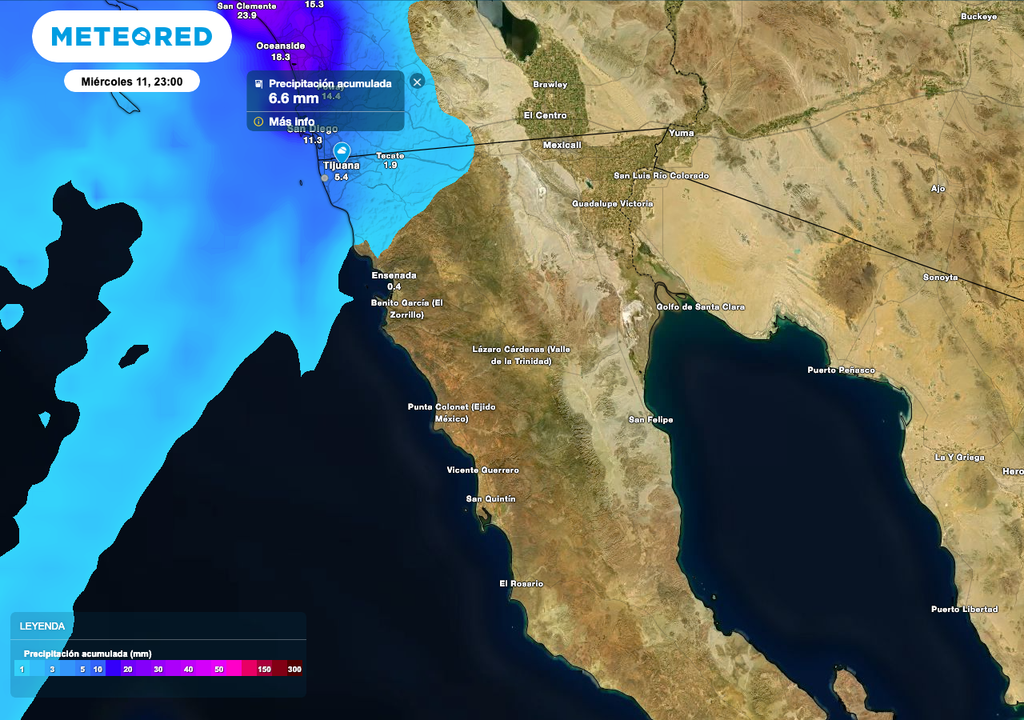 Los acumulados de lluvia serán mas significativos al norte del estado una vez que llegue el frente frío.
