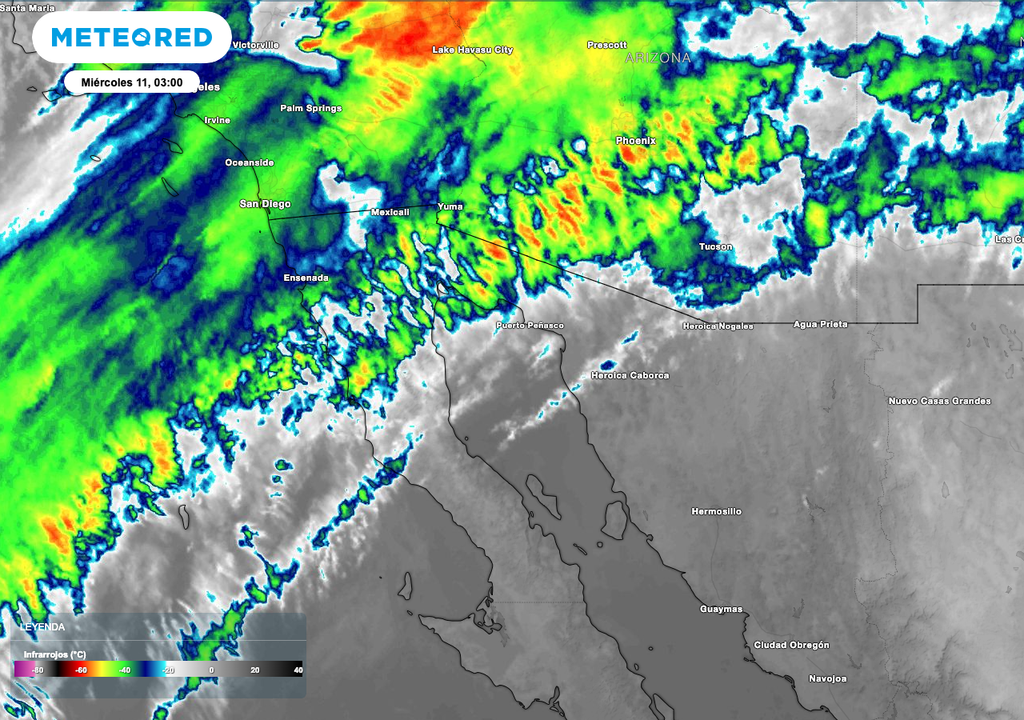 La llegada de nubosidad asociada al frente da paso a lluvias sobre el norte del estado.
