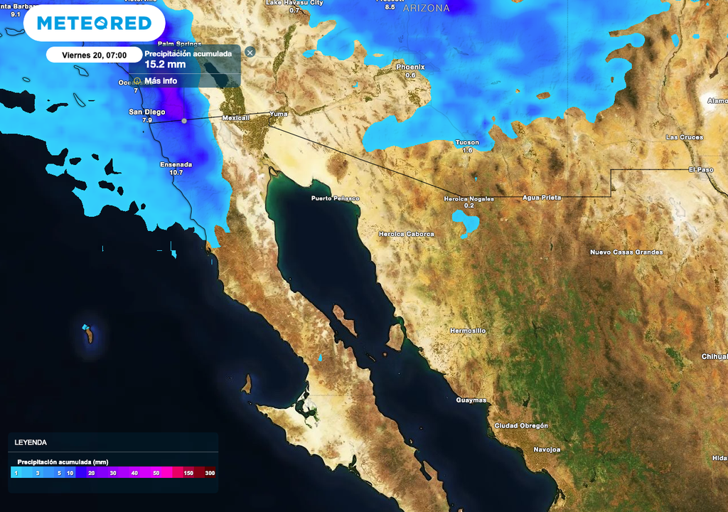 Los acumulados de lluvia serán más significativos en gran parte del estado, una vez que llegue el frente frío.