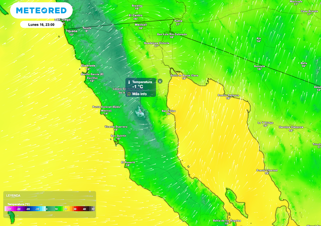 Durante la noche las temperaturas más frías serán sobre el valle y centro del estado.