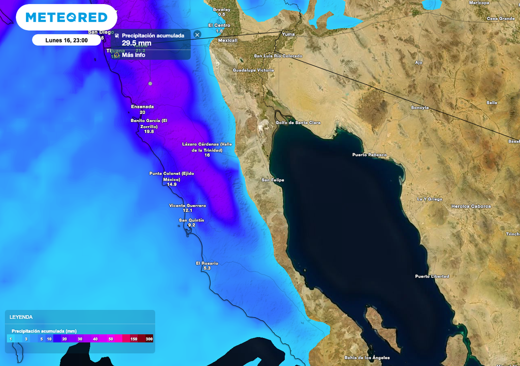 Los acumulados de lluvia serán más significativos en gran parte del estado, una vez que llegue el frente frío.