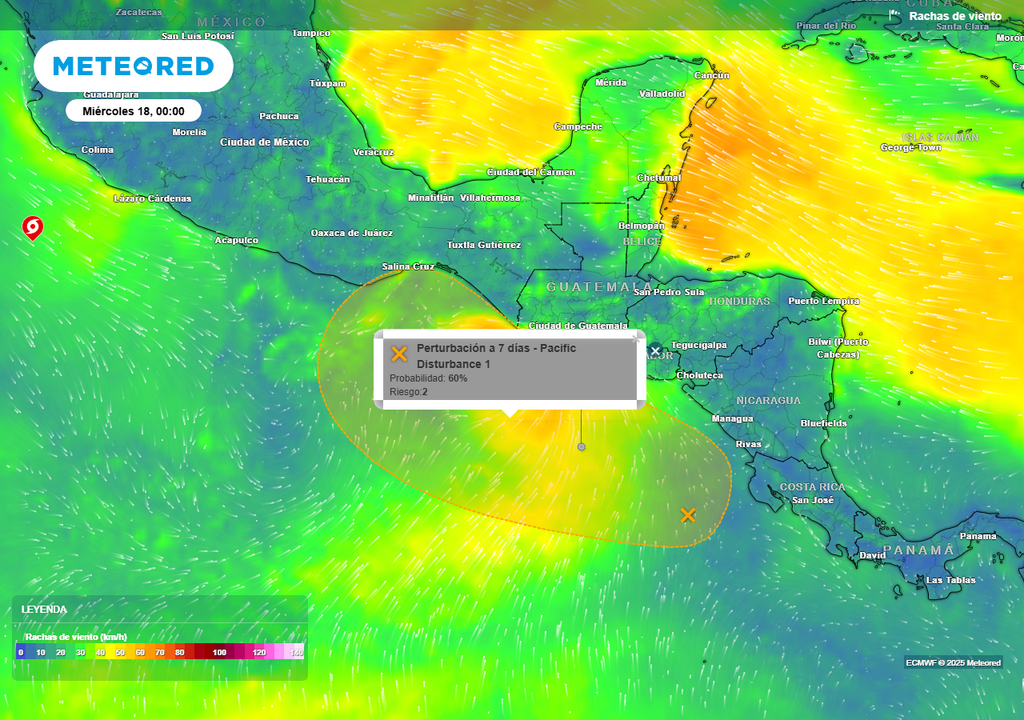 Pronóstico de viento en km/h y sistemas tropicales Pronóstico de viento en km/h y sistemas tropicales