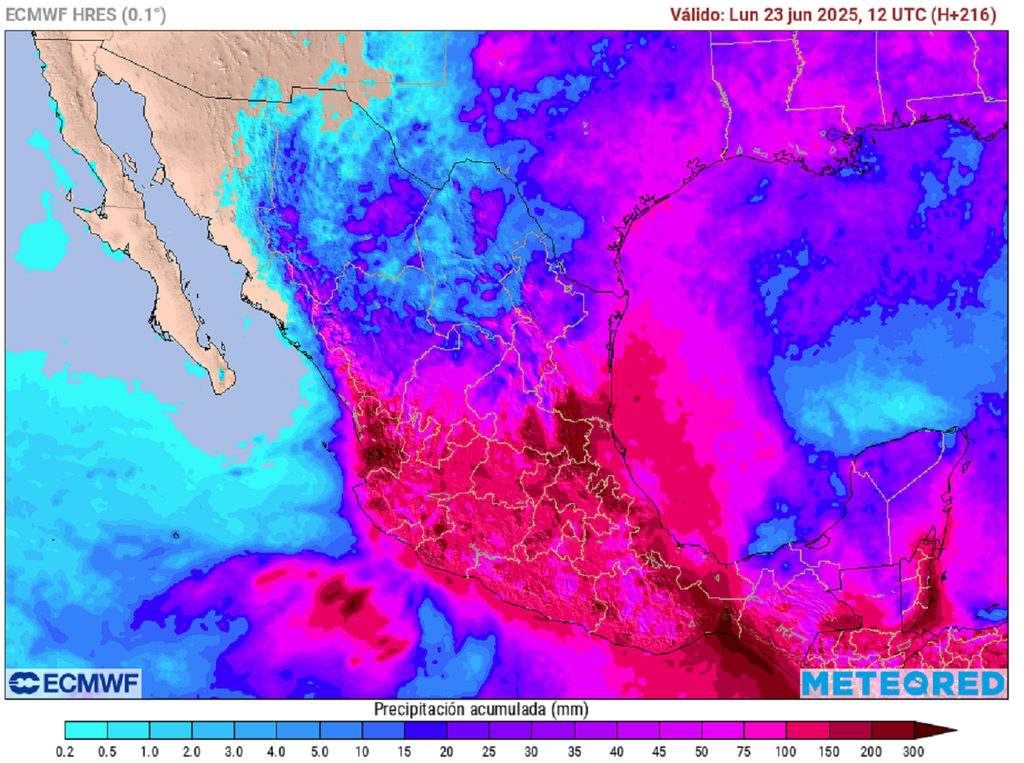 Pronóstico de lluvia acumulada en milímetros Pronóstico de lluvia acumulada en milímetros