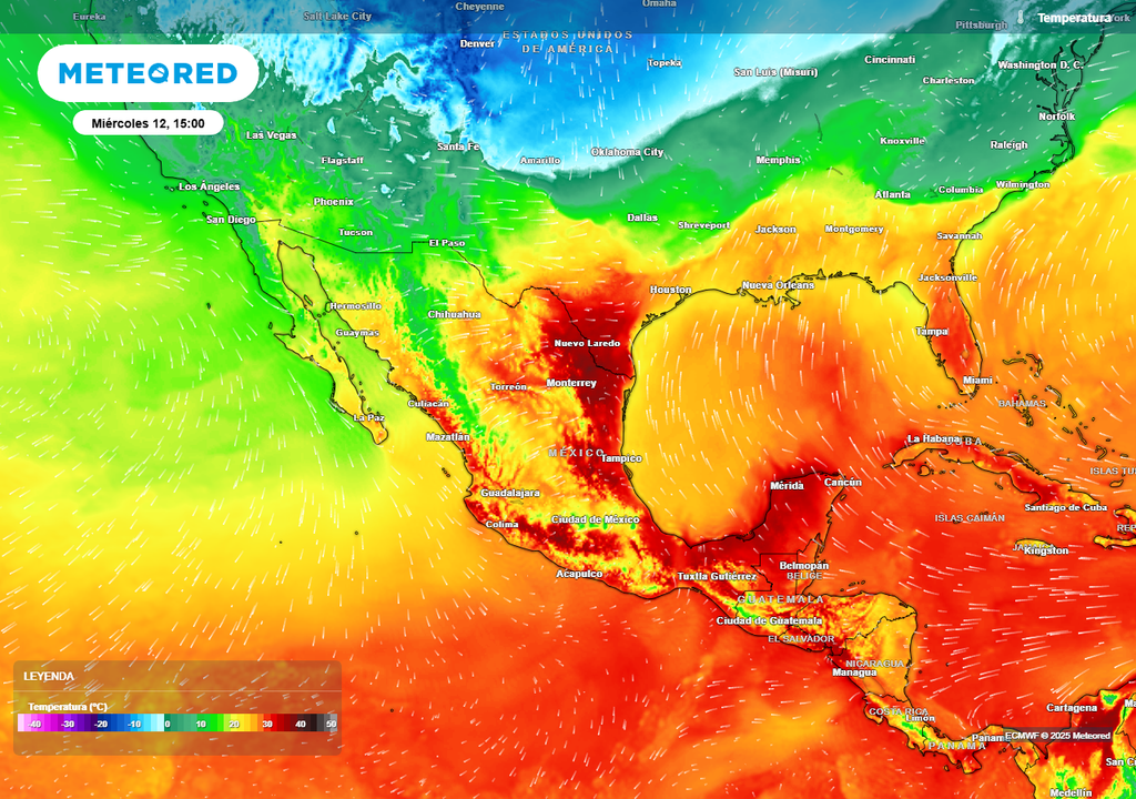 Pronóstico de temperaturas en grados Celsius