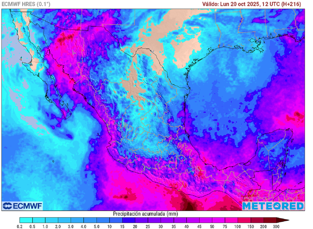 Pronóstico de lluvias acumuladas en milímetros Pronóstico de lluvias acumuladas en milímetros