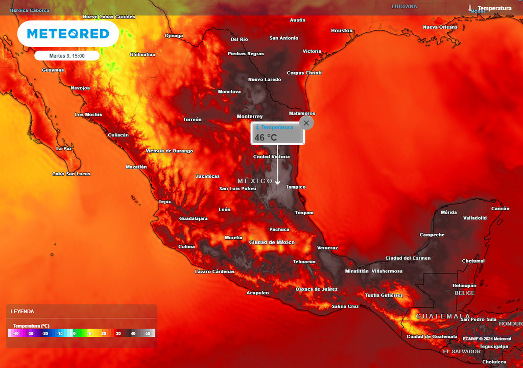 Temperaturas en grados Celsius