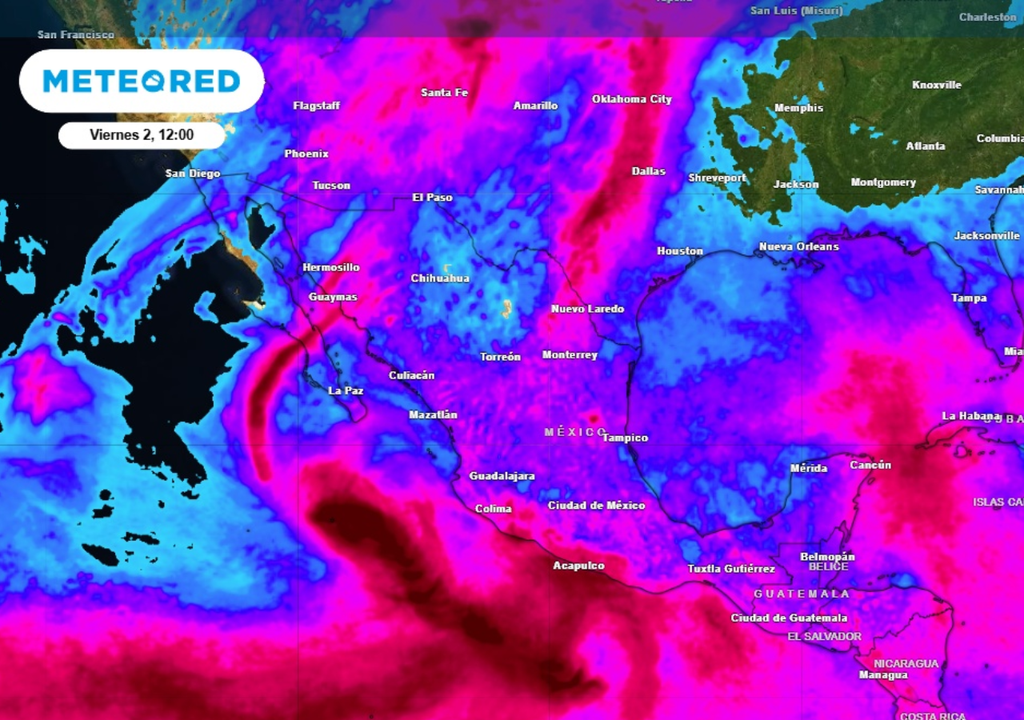 LLuvia Pronóstico de lluvia acumulada para las próximas 96 horas en México.