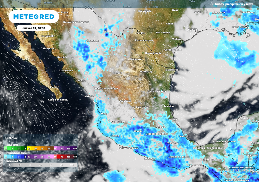 Condiciones de nubes, lluvias y vientos Condiciones de nubes, lluvias y vientos