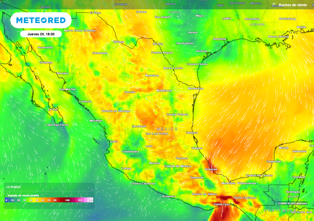 Pronóstico de viento en km/h Pronóstico de viento en km/h