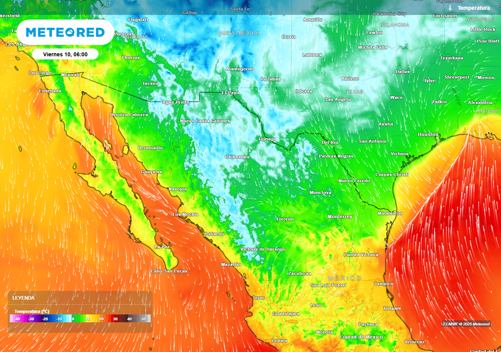 Pronóstico de temperaturas en grados Celsius