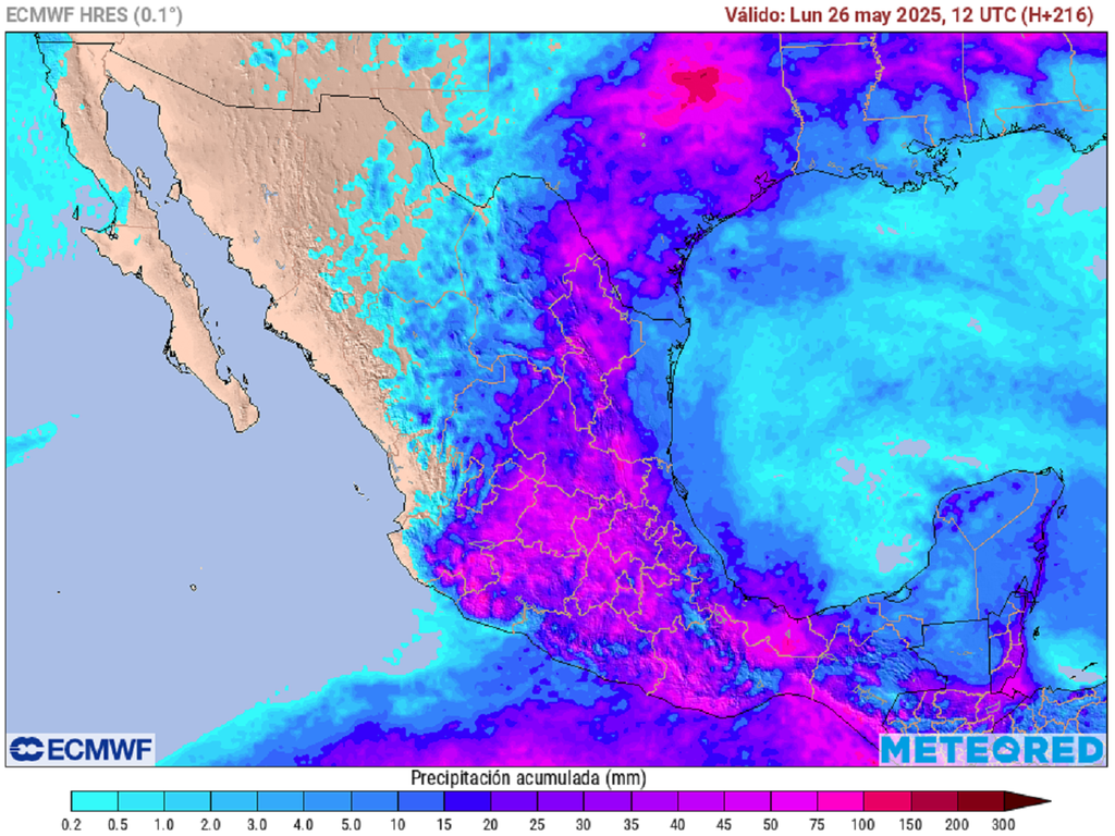 Pronóstico de lluvias acumuladas en milímetros Pronóstico de lluvias acumuladas en milímetros