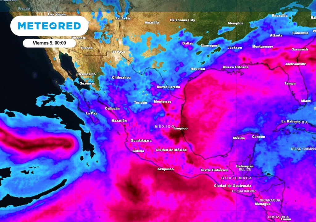 LLuvias Pronóstico de lluvia acumulada para las próximas 96 horas en México.