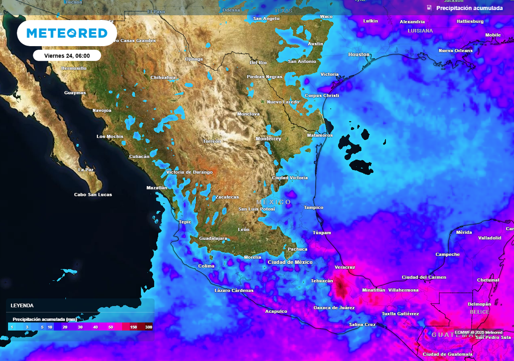 Pronóstico de lluvias acumuladas en milímetros Pronóstico de lluvias acumuladas en milímetros