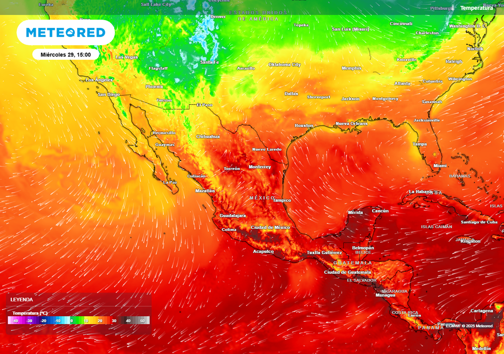 Pronóstico de temperaturas en grados Celsius