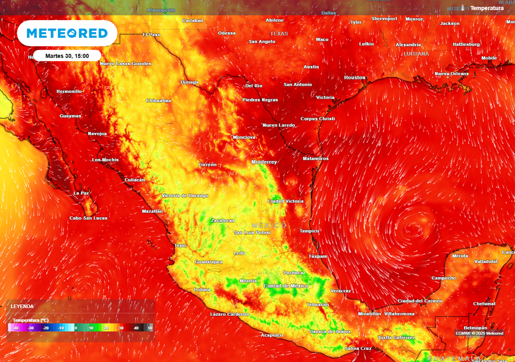 Pronóstico de temperaturas en grados Celsius