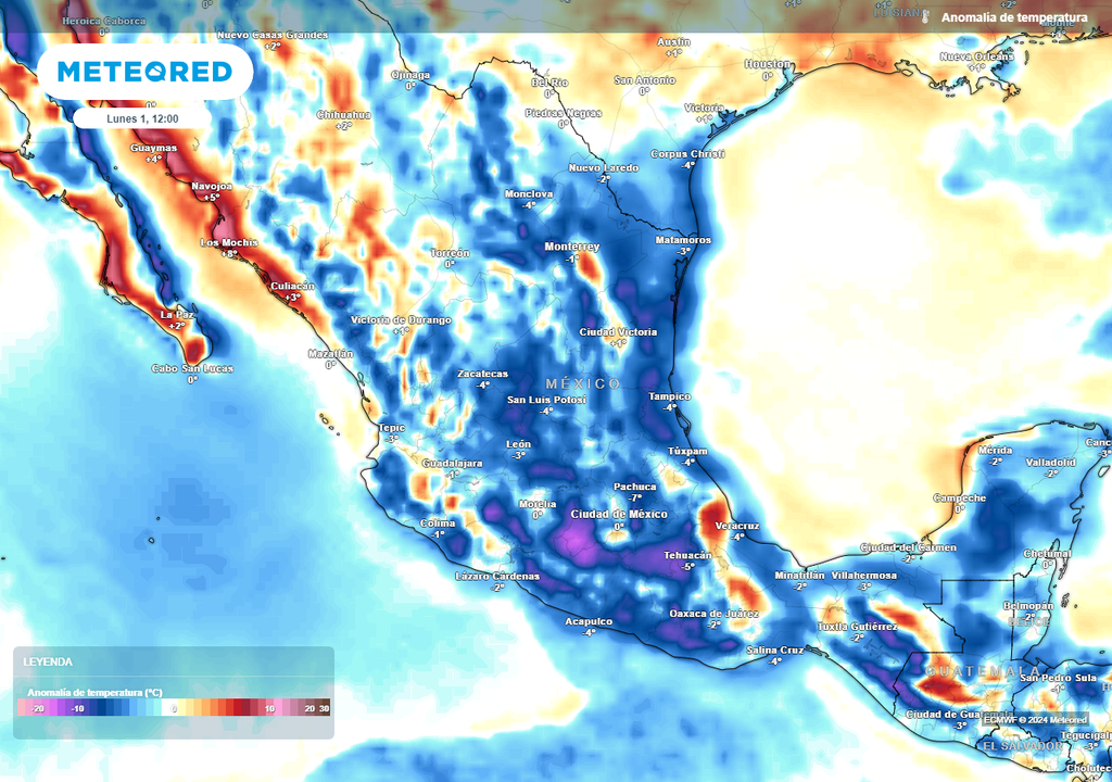 Anomalía de temperatura: ambiente más fresco de lo normal