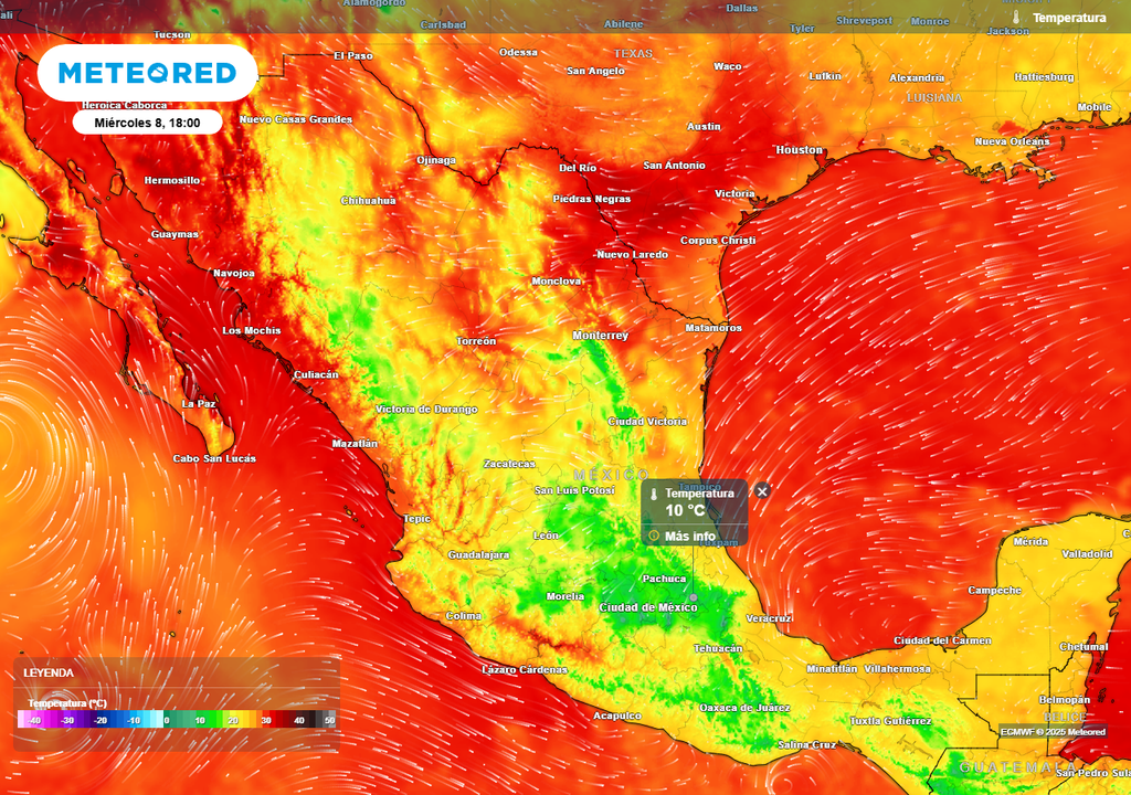 Pronóstico de temperaturas en grados Celsius