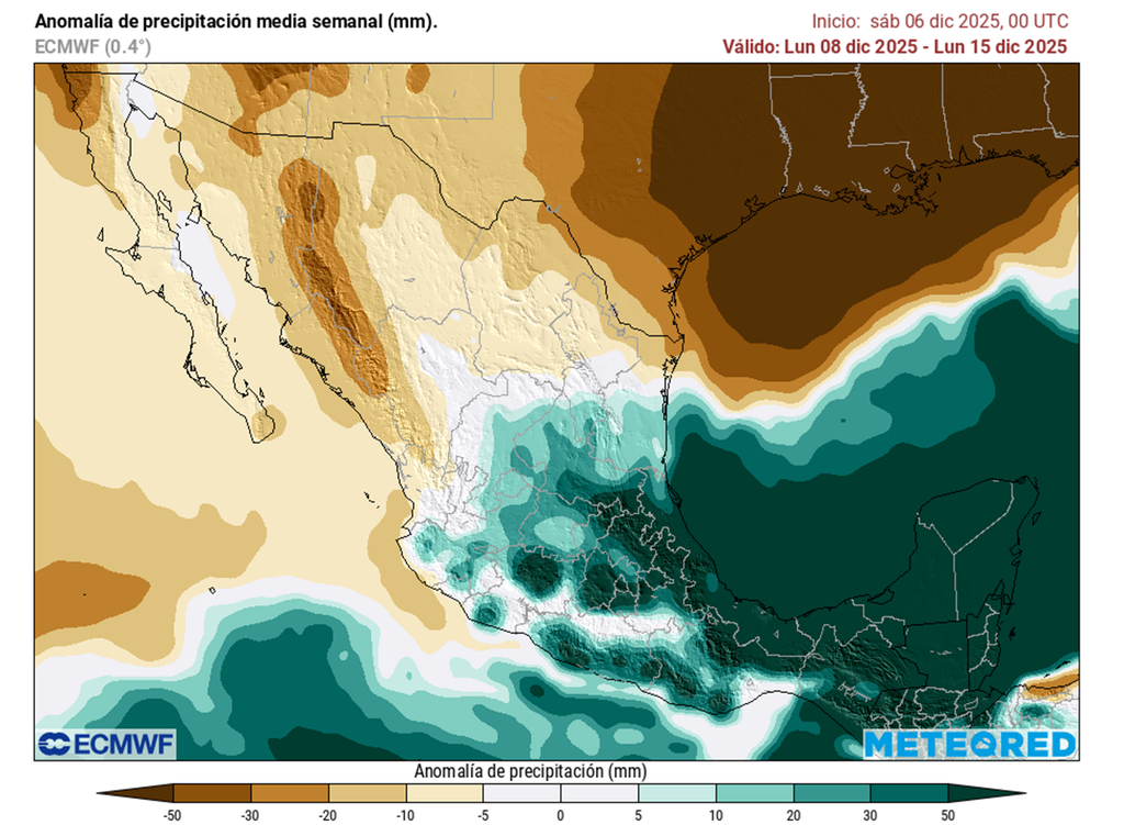 Anomalía de precipitaciones 8-15 de diciembre. ECMWF Anomalía de precipitaciones 8-15 de diciembre. ECMWF