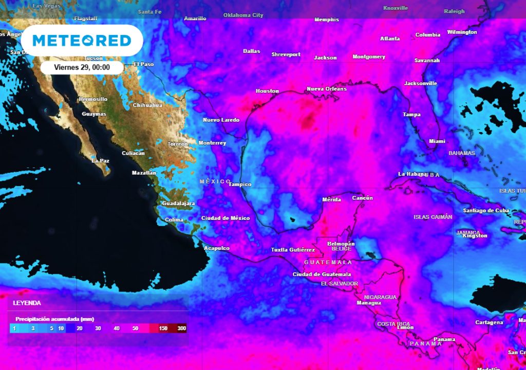 Pronóstico El mayor acumulado de lluvia se concentrará del Golfo de México al Sureste del país durante los próximos cuatro días.