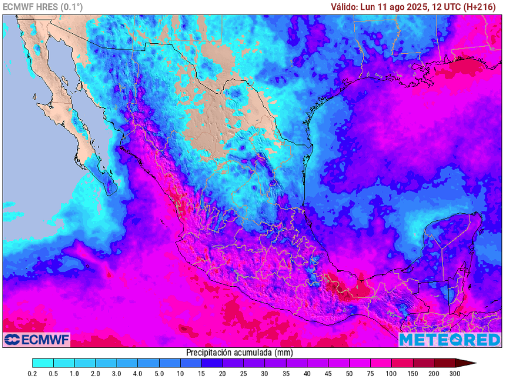 Pronóstico de precipitaciones en milímetros