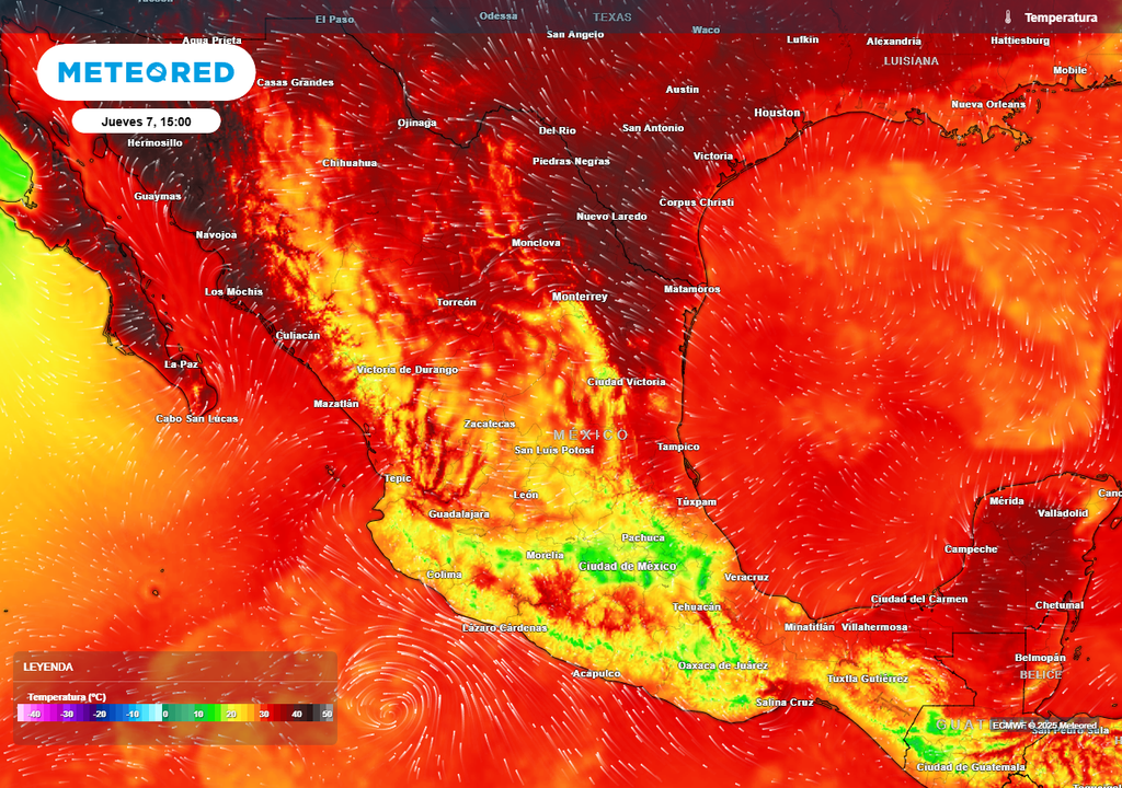 Pronóstico de temperaturas en grados Celsius