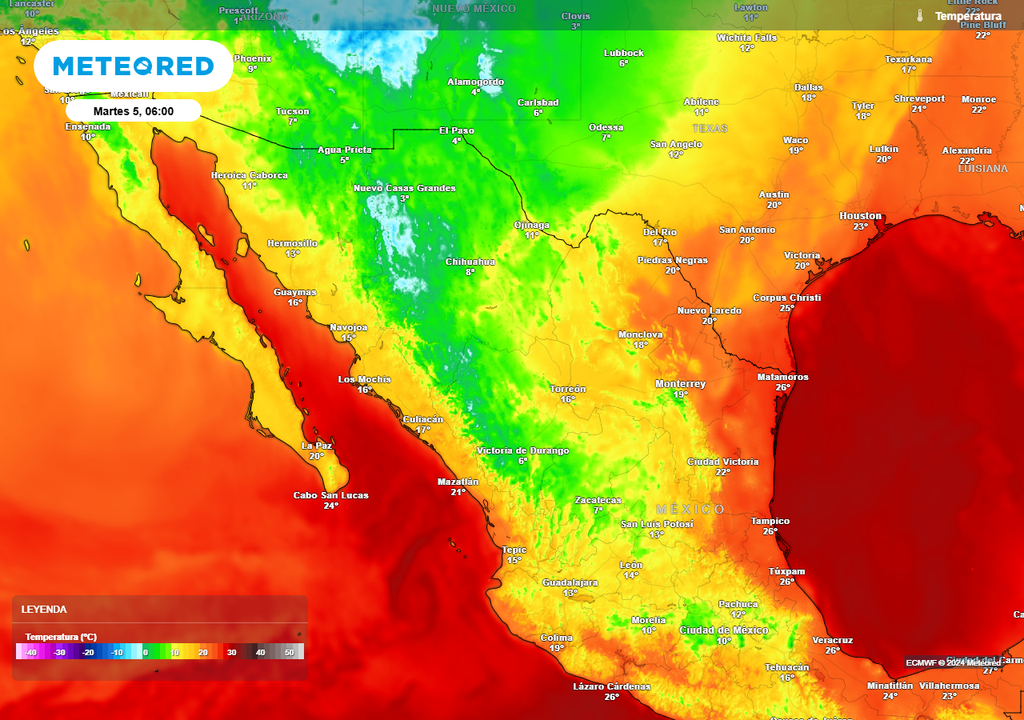 Pronóstico de temperaturas en grados Celsius Pronóstico de temperaturas en grados Celsius