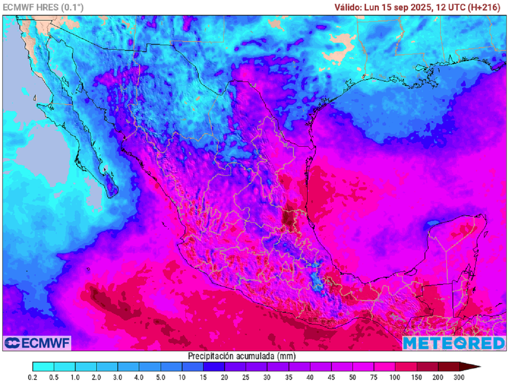 Pronóstico de lluvia acumulada en 10 dias Pronóstico de lluvia acumulada en 10 dias