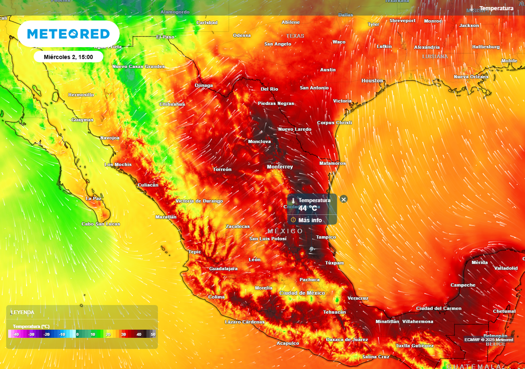 Pronóstico de temperaturas en °C
