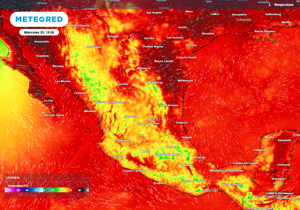 Pronóstico de temperaturas en grados Celsius