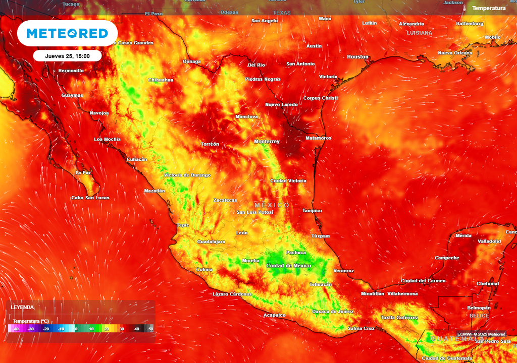 Pronóstico de temperaturas en grados Celsius
