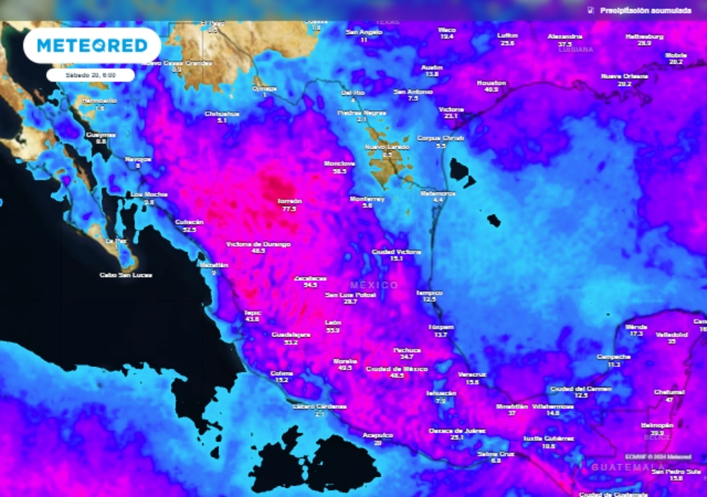 Lluvias abundantes esta semana en México