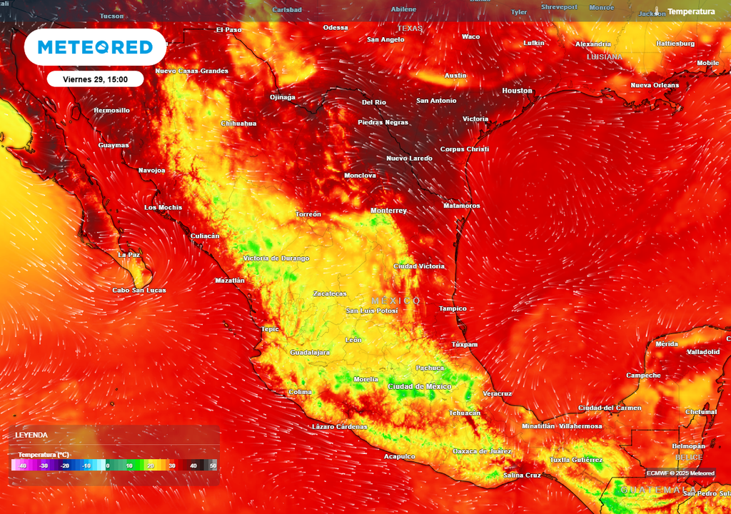 Pronóstico de temperaturas en grados Celsius