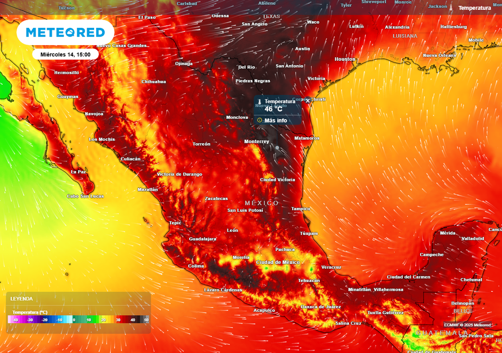 Pronóstico de temperaturas en grados Celsius