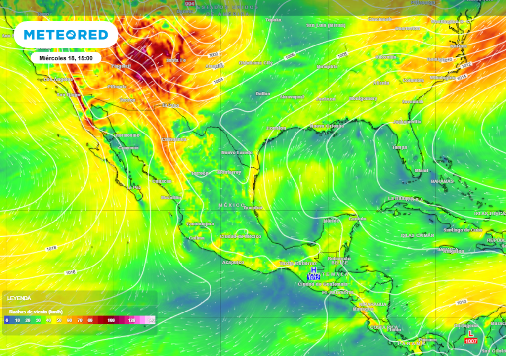 Vientos de hasta 90 km/h podrían presentarse esta semana en los estados del norte del país.