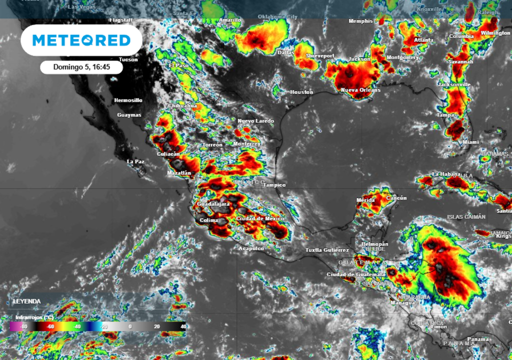 Probabilidad de tormentas, granizadas y algunas inundaciones para esta semana en México.